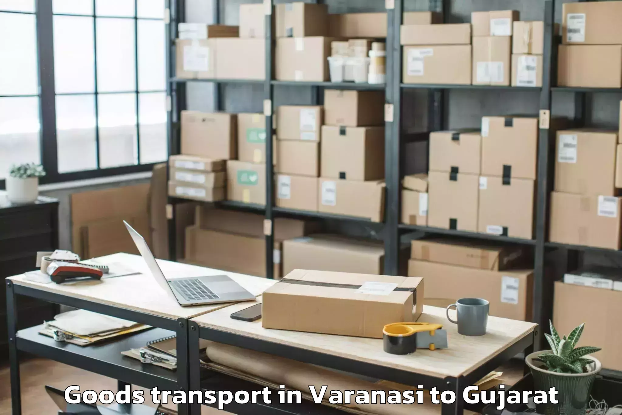 Easy Varanasi to Jambughoda Goods Transport Booking